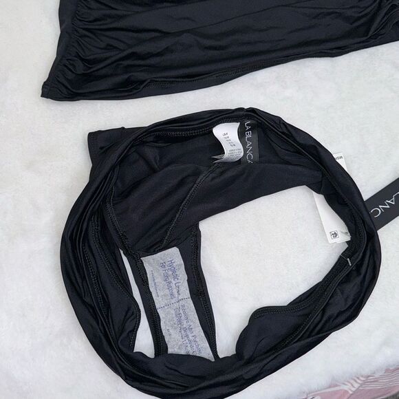 La Blanca Island Goddess Convertible Bandini Tankini Top & Shirred Banded Bottom - Picture 12 of 16